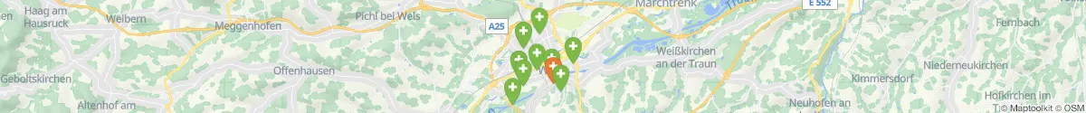 Kartenansicht für Apotheken-Notdienste in der Nähe von Wels  (Stadt) (Oberösterreich)